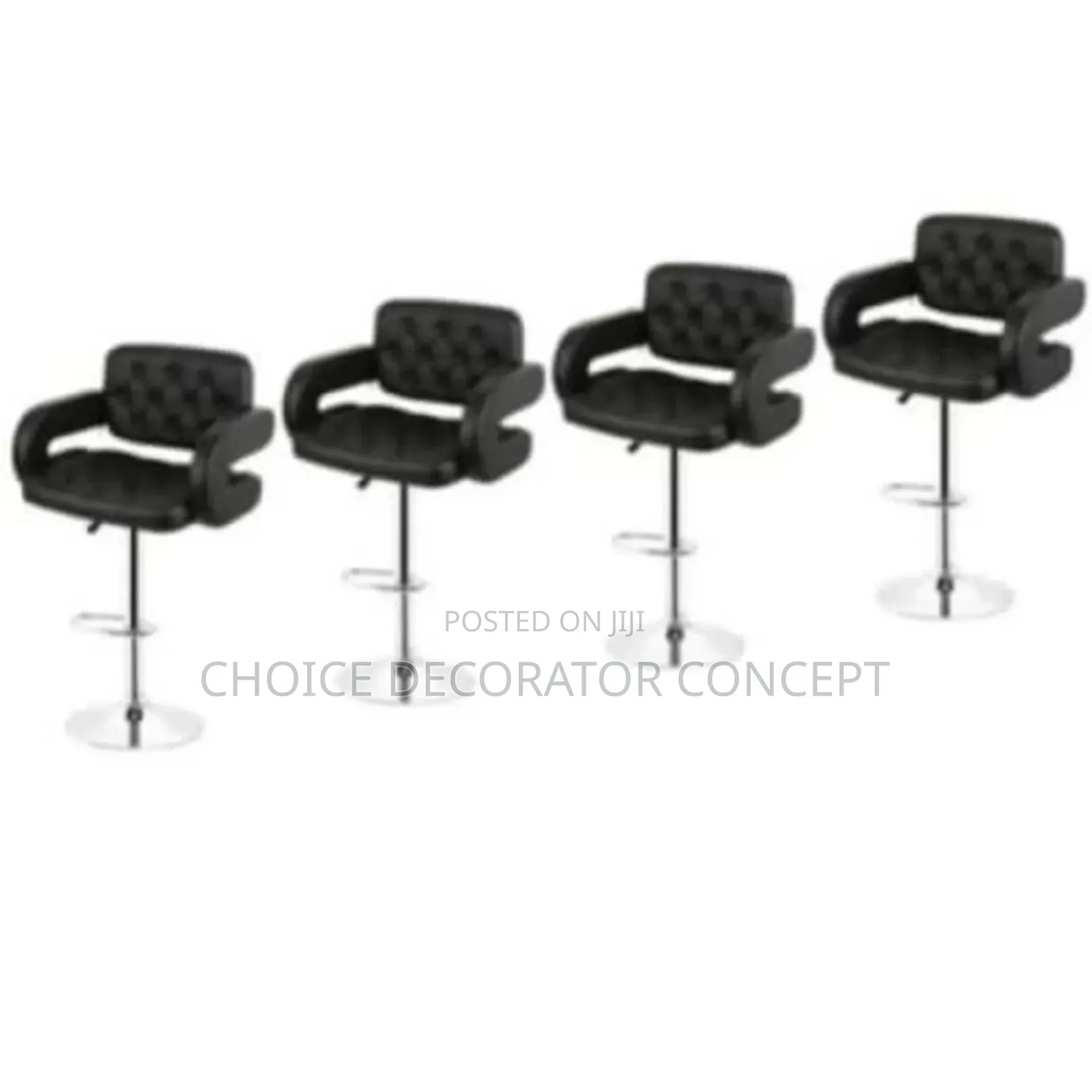 Swivel Bar Stools - 4 PCS - Black