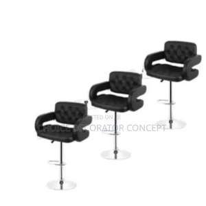 3 Sets of Swivel Barstools - 3 PCS - Black