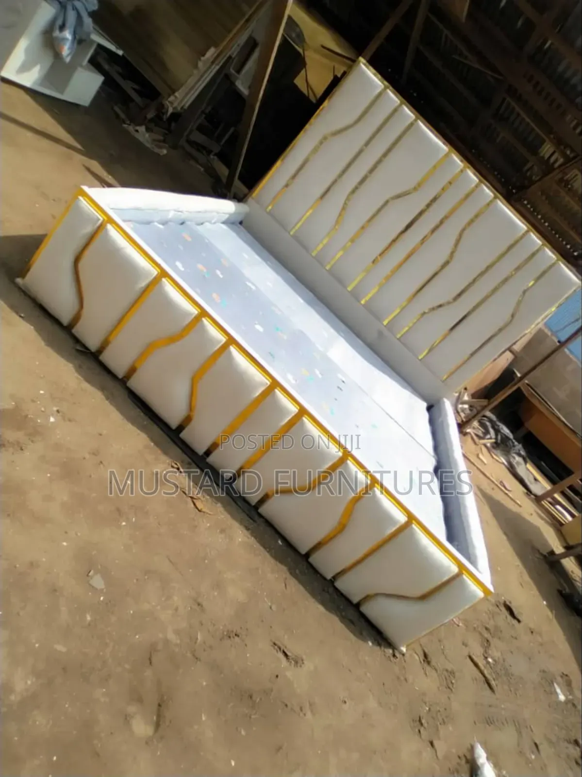 Interior Padded 6x6ft Bedframe and Ottoman