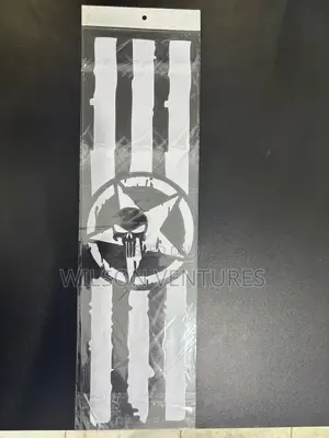 White Color Star Skull Car Body Sticker