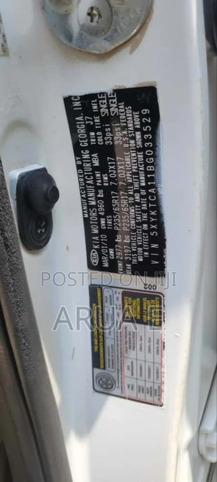 Kia Sorento EX 2011 White