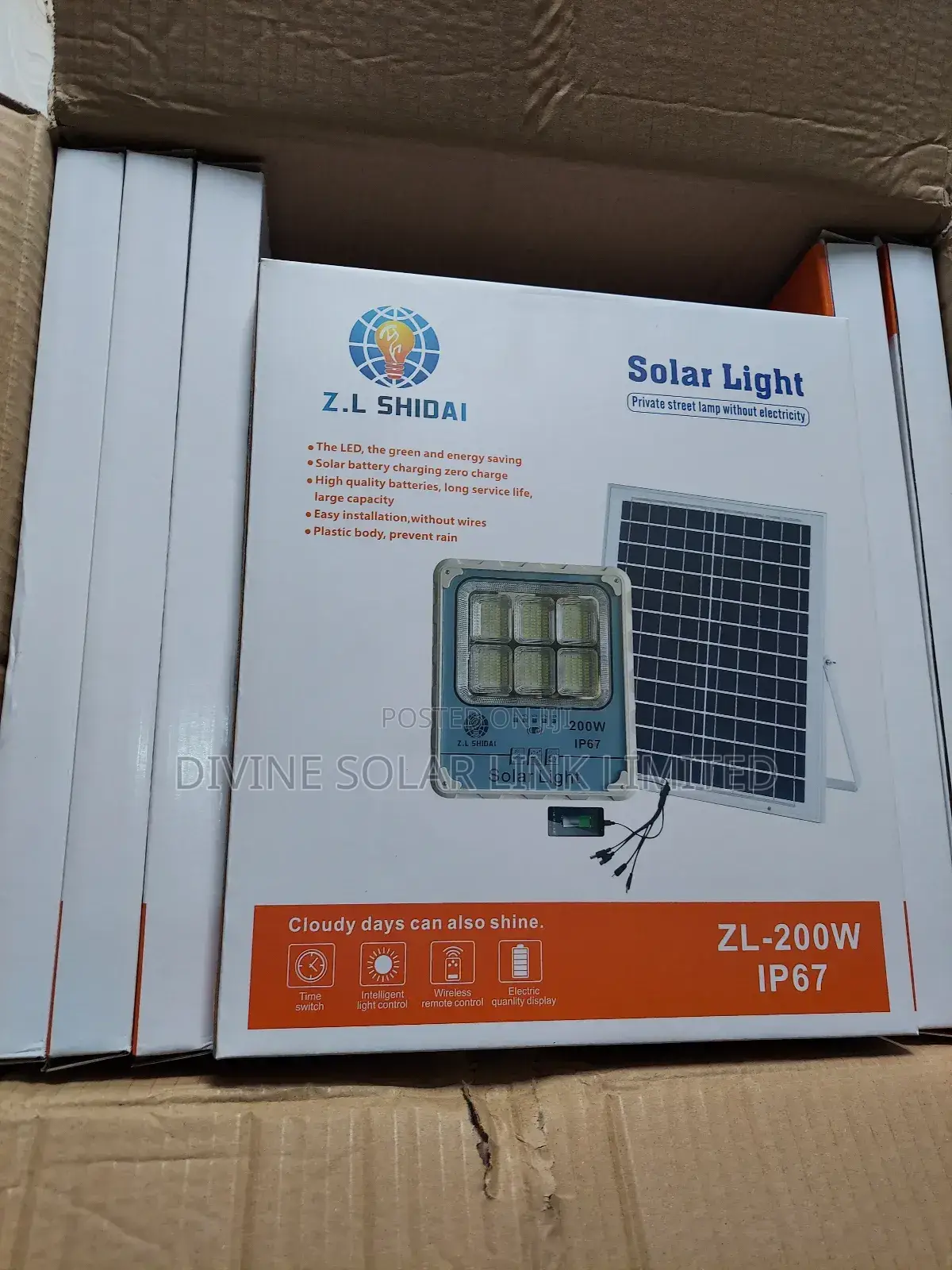 Rechargeable Solar Light 200watt With Panel