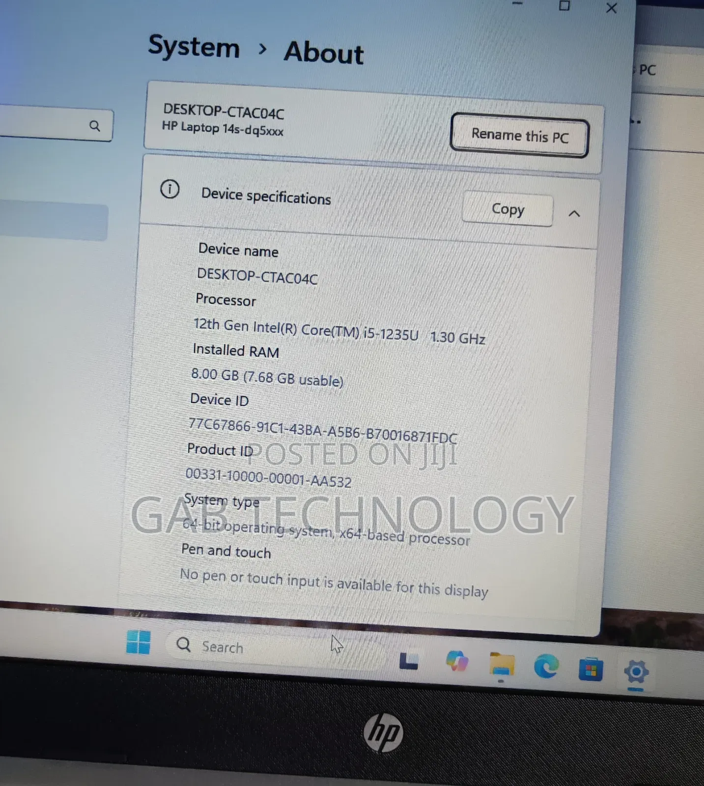 Laptop HP 14S 8GB Intel Core I5 SSD 256GB