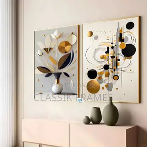 Hd Framed Abstract Gidi Painting With Gluter Framed Wallart