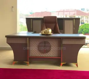 Imported Rugged Office Boss Table With Chair and Shelve