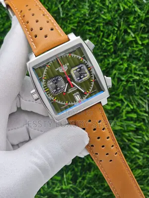 High Quality Luxury Monaco Leather Wristwatch