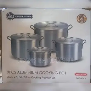 8 Set of Crown Star Master Chef Aluminum Cooking Pots
