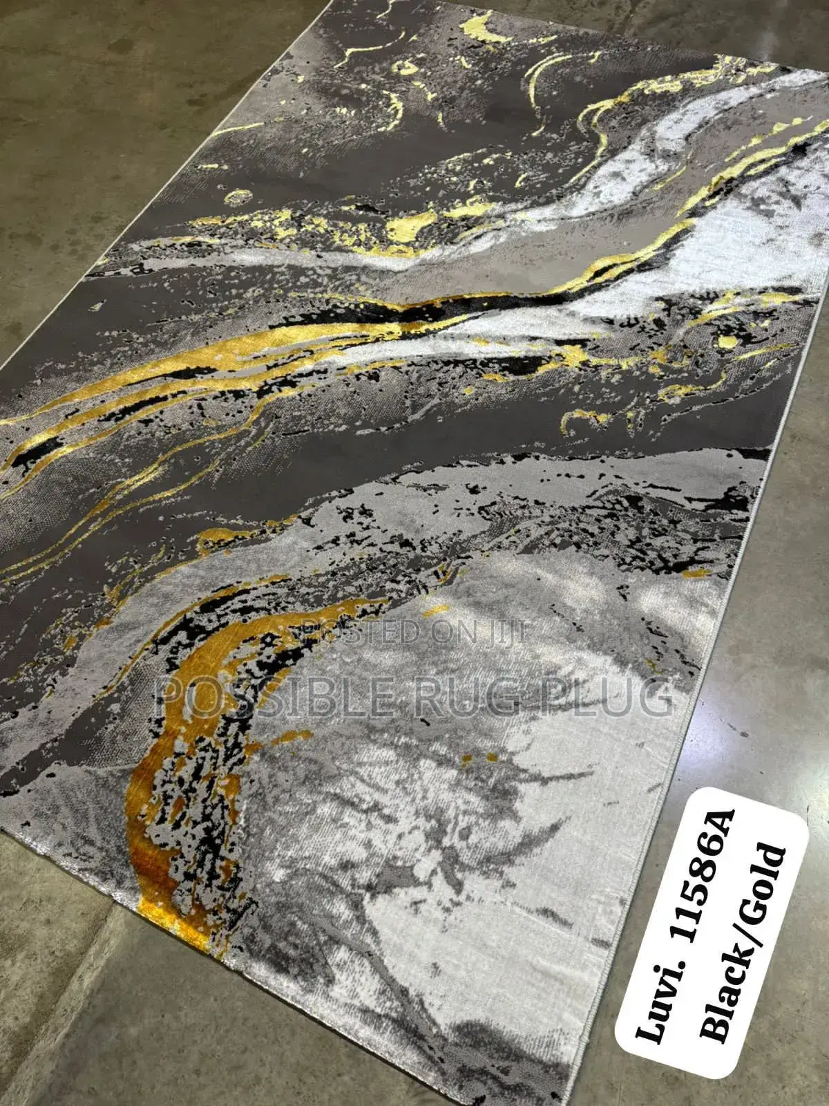 Gold Gray Designed Center Rugs