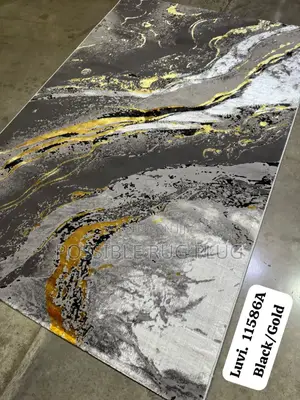 Gold Gray Designed Center Rugs