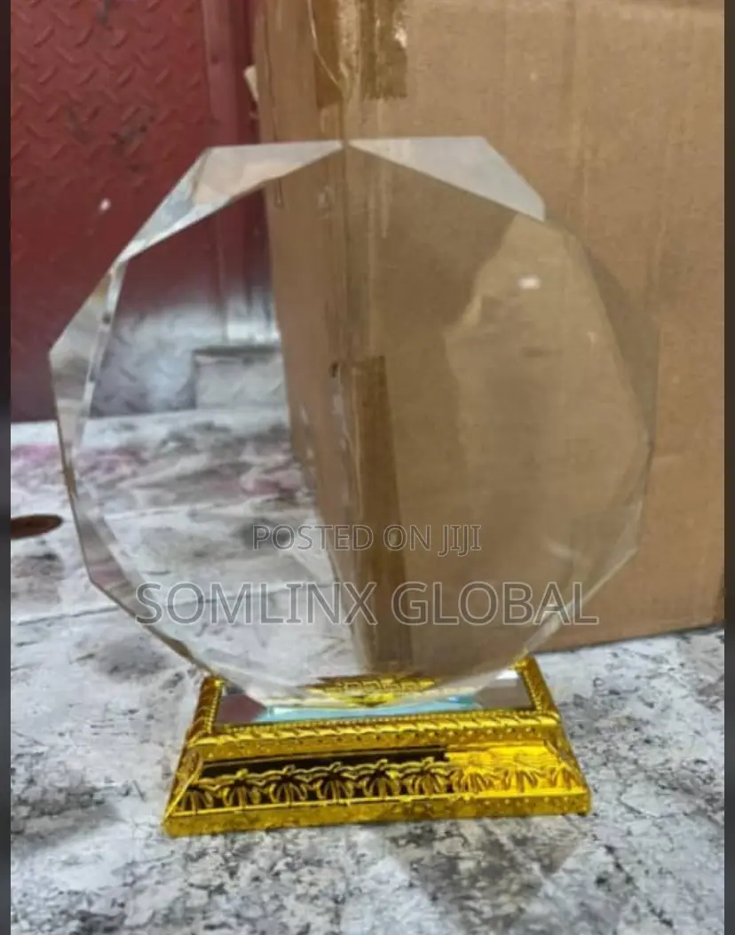 Octagon Glass With Gold Base