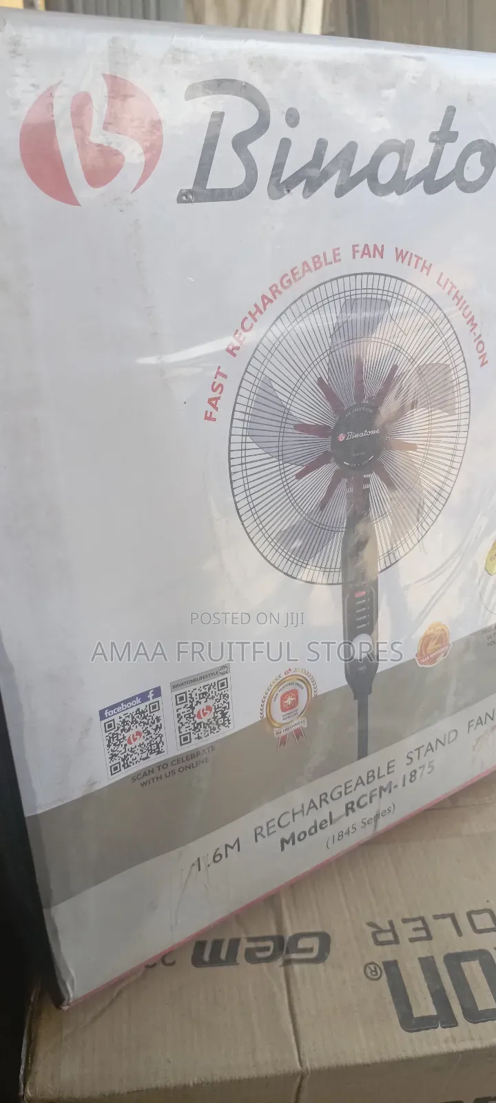 Binatone Rechargeable Fan 18"