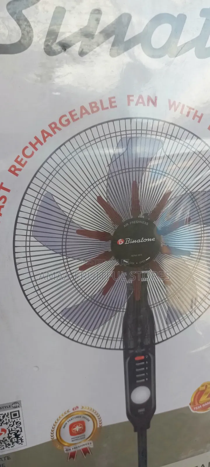 Binatone Rechargeable Fan 18"