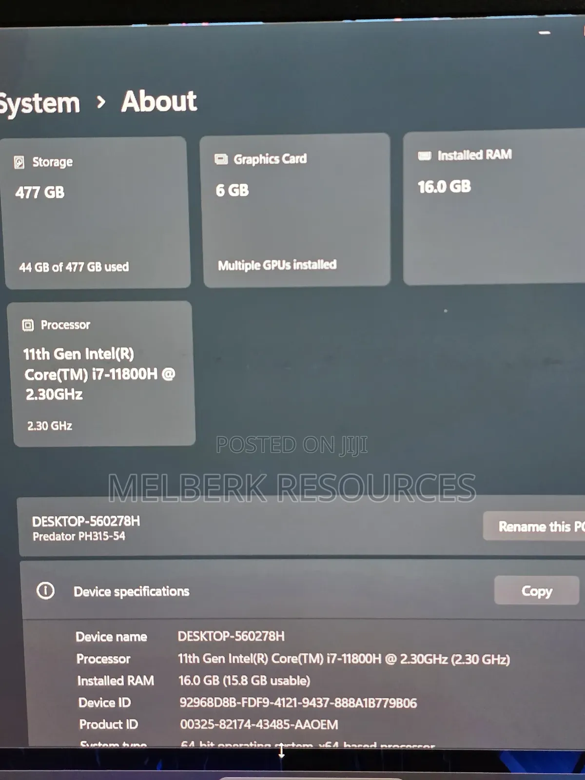 Laptop Acer Predator Helios 300 16GB Intel Core I7 SSD 512GB