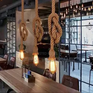 Single Drop Rope E27 Screw Base Pendant Light
