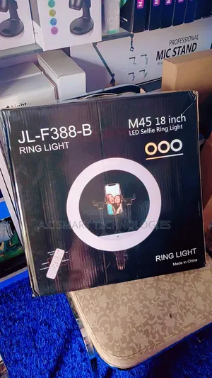 M45 18-Inches Ringlight With Battery Space,Remote Control Light Stand