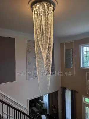 Crystal Rain Drop Light for Void Parlor and Staircase