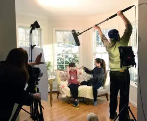 Portable Handheld Boom Pole and Shotgun Mic,4section Extendable Length