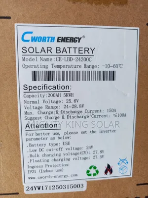 5kwh 24v Cworth Energy Lithium Iron Battery