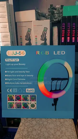 22 Inches RGB Ringlight Big Face With Tripod and 3 Phone Holder