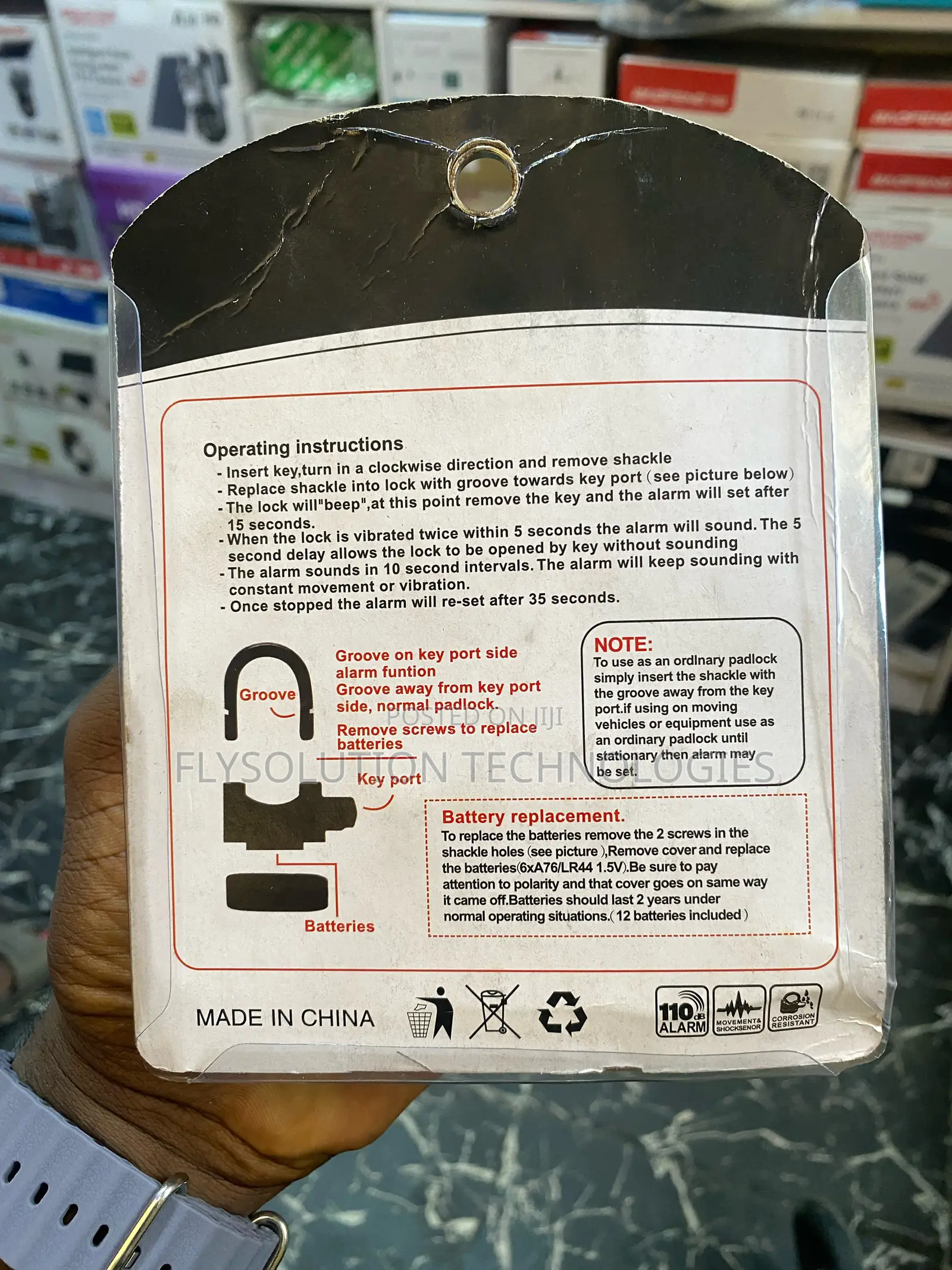 Anti-theft Motion Sensor Alarm Padlock