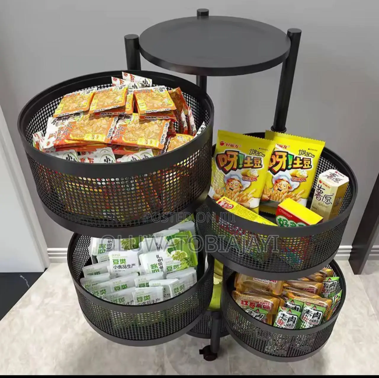 Kitchen Rotatable Organizer Movable Floor-standing Multilayer