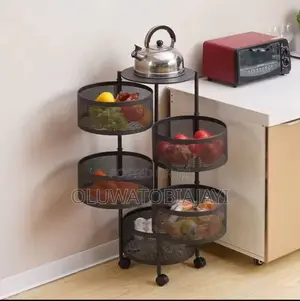 Kitchen Rotatable Organizer Movable Floor-standing Multilayer