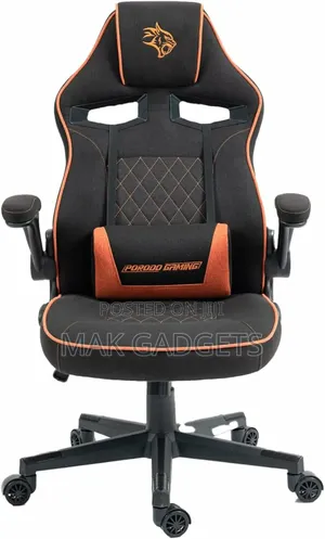 Porodo Ergonomic Gaming Chair, Adjustable Armrest, Luber Pillow