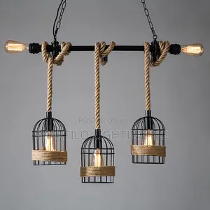 Rope Vintage Drop Light for Living Room, Kitchen and Dining