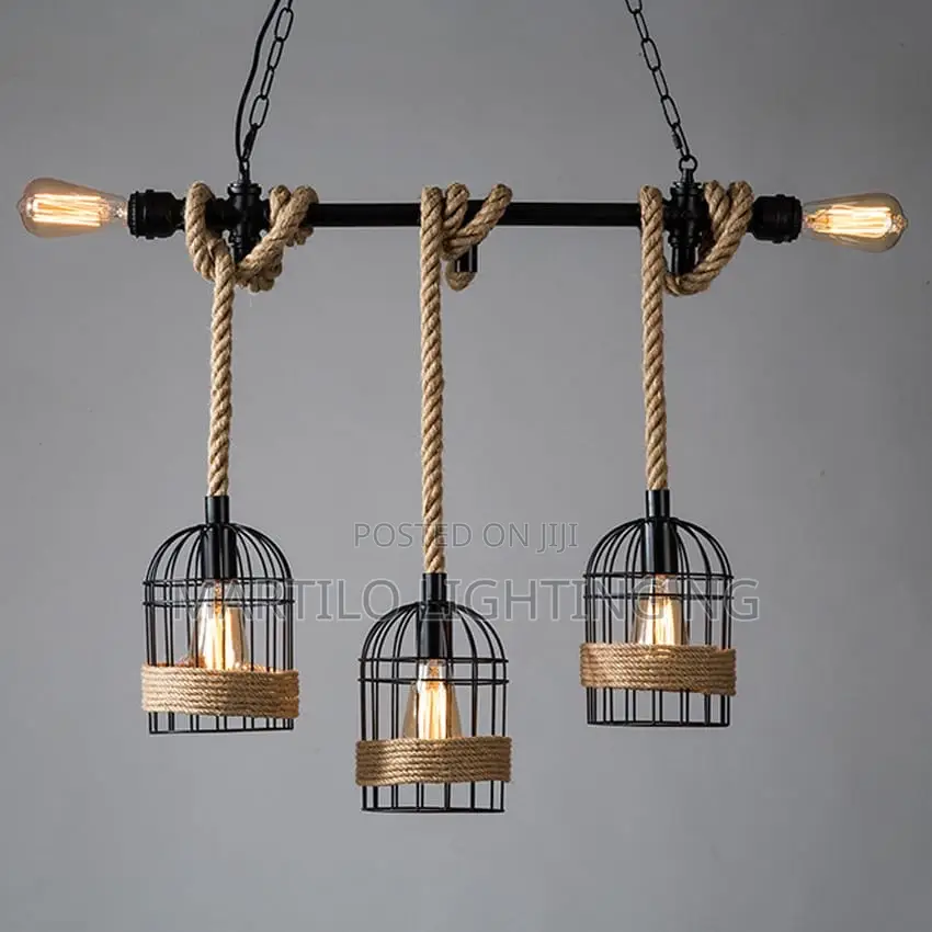 Rope Vintage Drop Light for Living Room, Kitchen and Dining