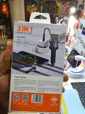 Ldnio 3 in 1 Lightening, Type-C and Micro Fast Charging Cord