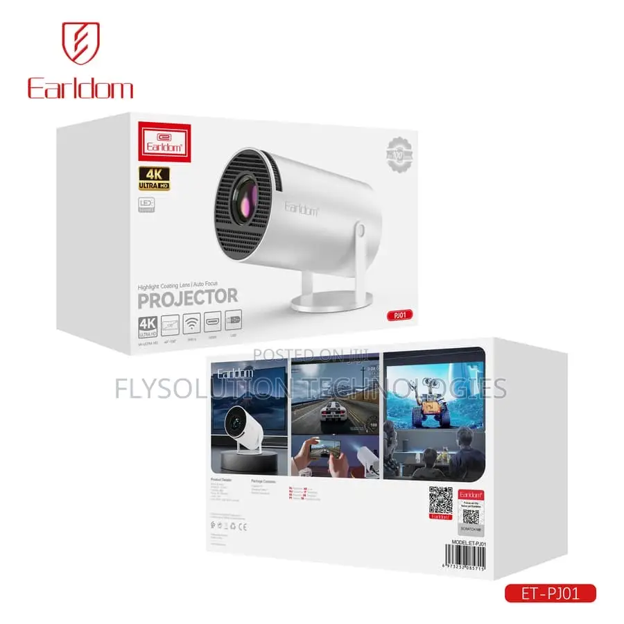 Earldom Pj01 Android Wifi Projector Auto Focus Screen Display
