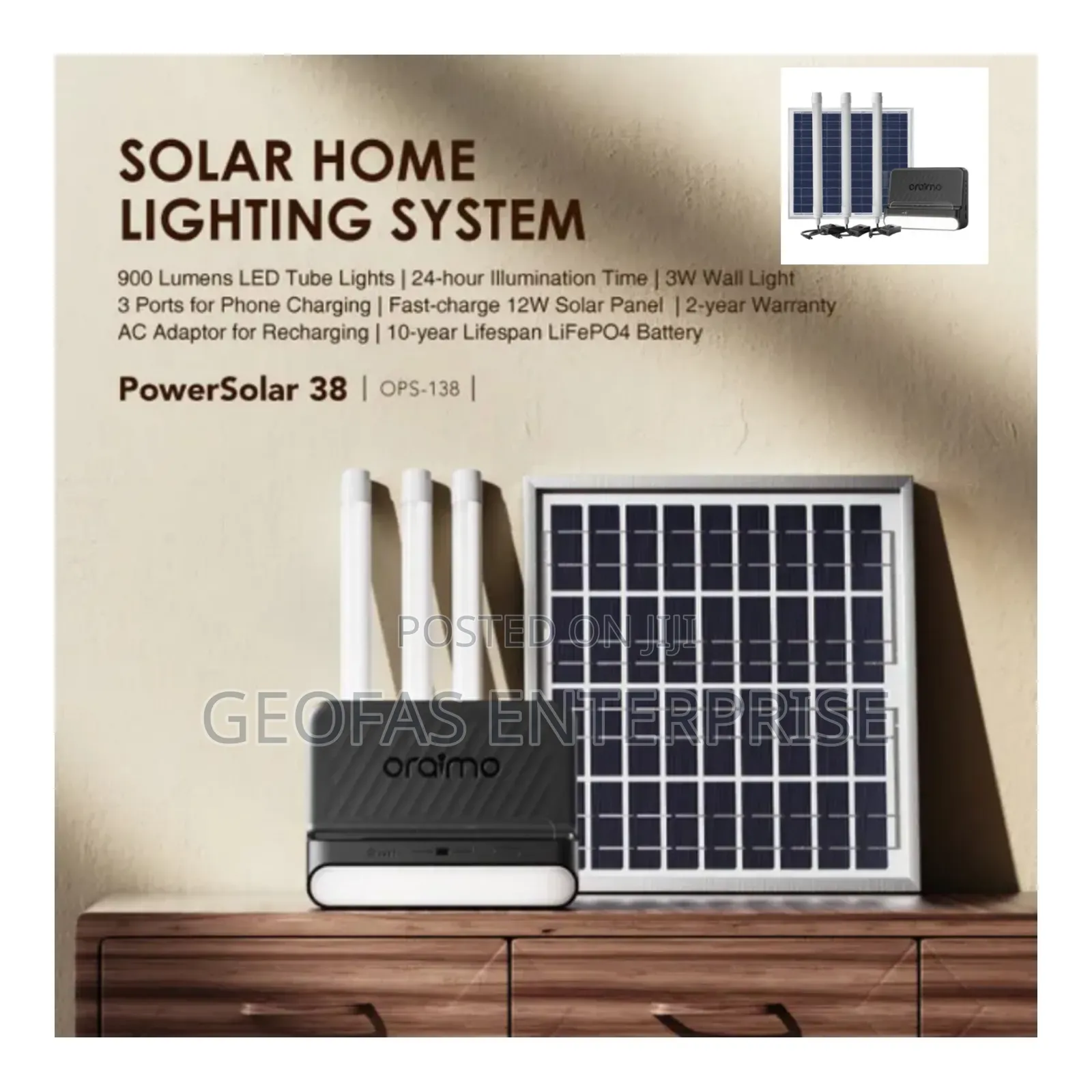 Oraimo Powersolar 38 12w Home Lighting System