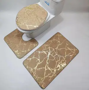 3in1 Gold Print Toilet Mat