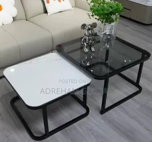 2in1 Square Marble / Tempered Glass Center Table