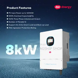 Itel Energy 8kw 3-phase Hybrid Solar Inverter