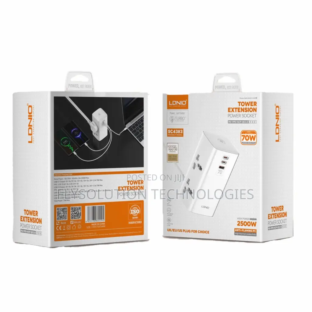 70w Ldnio Multifunctional Desktop 2500w Tower Extension Socket Sc4383