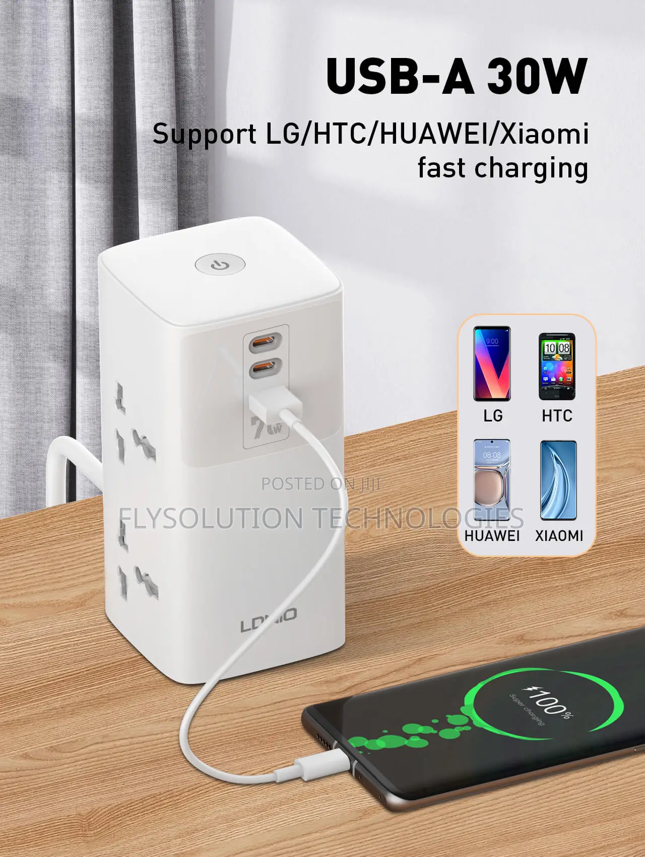 70w Ldnio Multifunctional Desktop 2500w Tower Extension Socket Sc4383