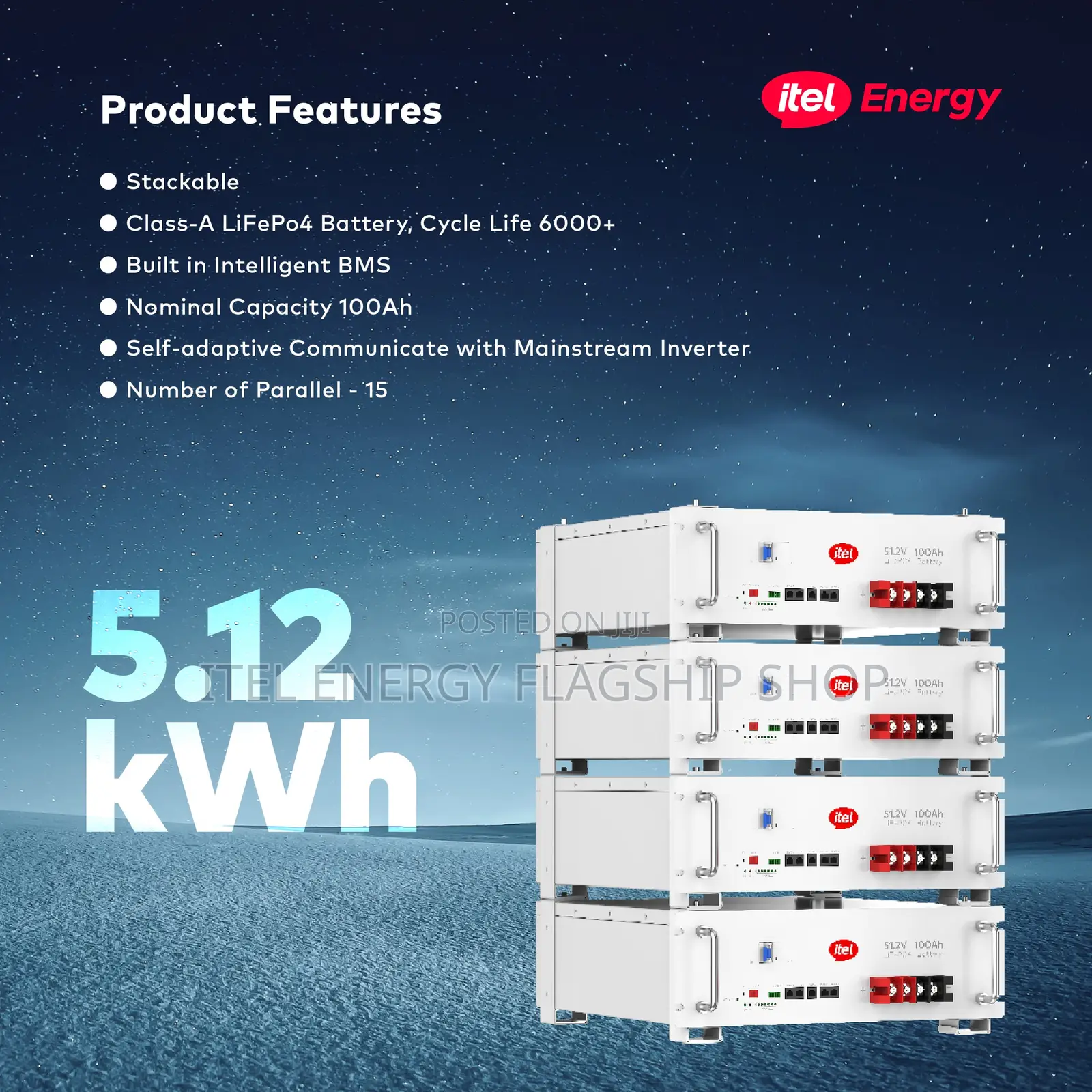 Itel 5120wh Lithium Battery Stackable