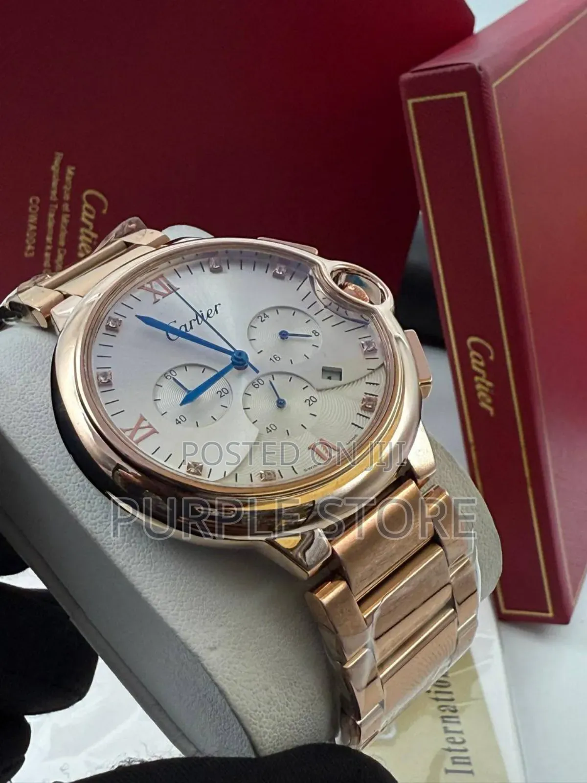 Cartier. Functional. Chronograph. Non-Tarnish Steel Watch