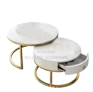 Simple Minimalist Unique Coffee Table With Storage Drawer Round