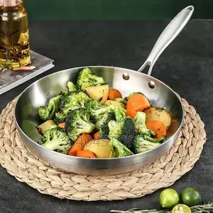 Uncoated Stainless Steel Fry Pan