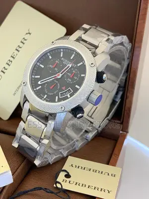 Burberry Chronograph Silver Chain Wrist Watch