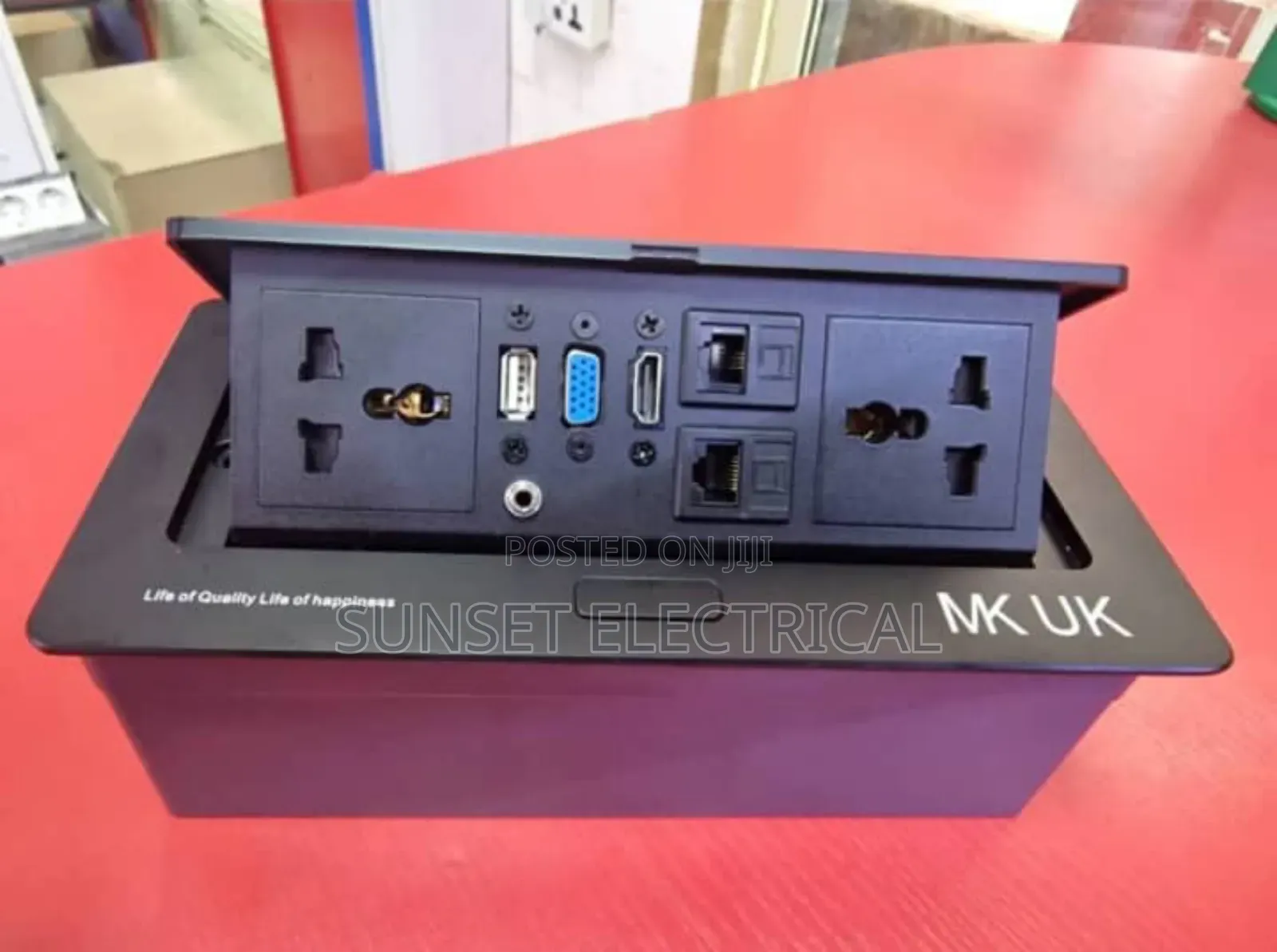 Desktop Socket Black With 2socket. 1usb,2data,.1hdmi, VGC