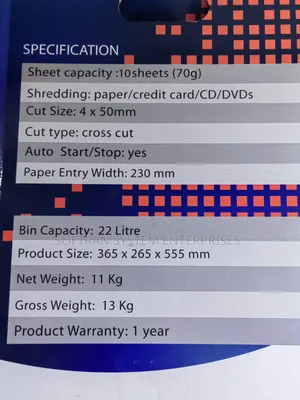 Sanyo SBS-650ci 
Paper Shredder