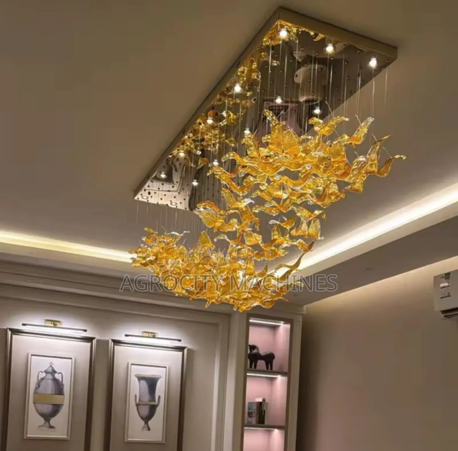 Glass Leaf Chandelier.