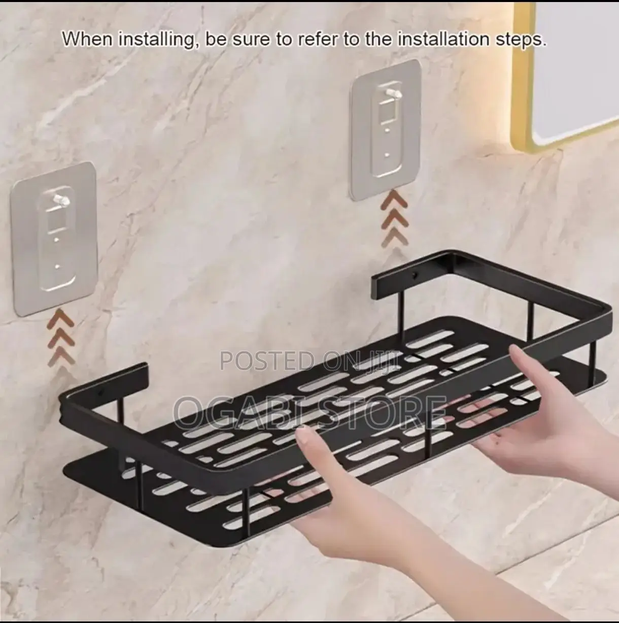 Plain Black Wall Rack Large Capacity Hanging Rack