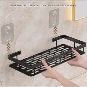Plain Black Wall Rack Large Capacity Hanging Rack