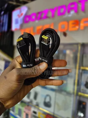 100w Yellow Square Plug to Usb-C Cable for Lenovo Pc