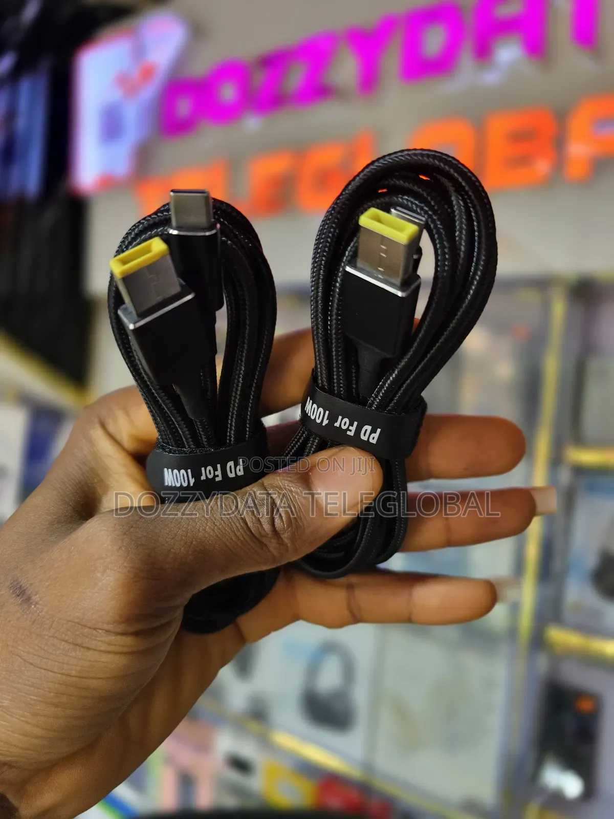 100w Yellow Square Plug to Usb-C Cable for Lenovo Pc