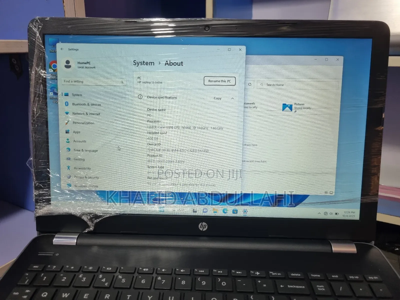 Laptop HP 15 4GB Intel Celeron SSD 128GB